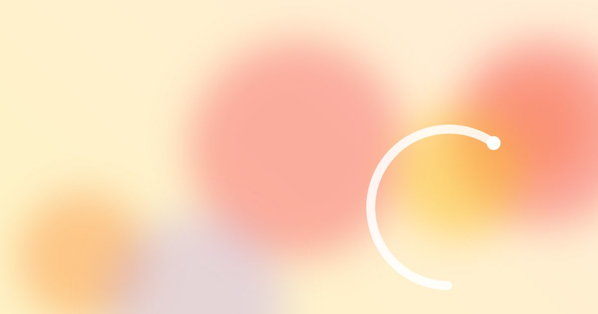 Mjuk abstrakt illustration i gula och lila toner med en vit minutbåge.