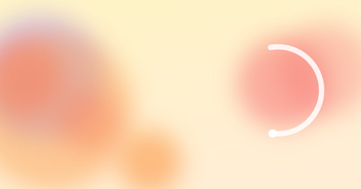 Mjuk abstrakt illustration i gula och röda toner med en vit minutbåge.