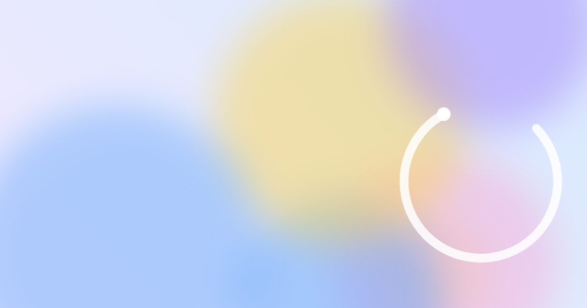 Mjuk abstrakt illustration i blå och lila toner med en vit minutbåge.