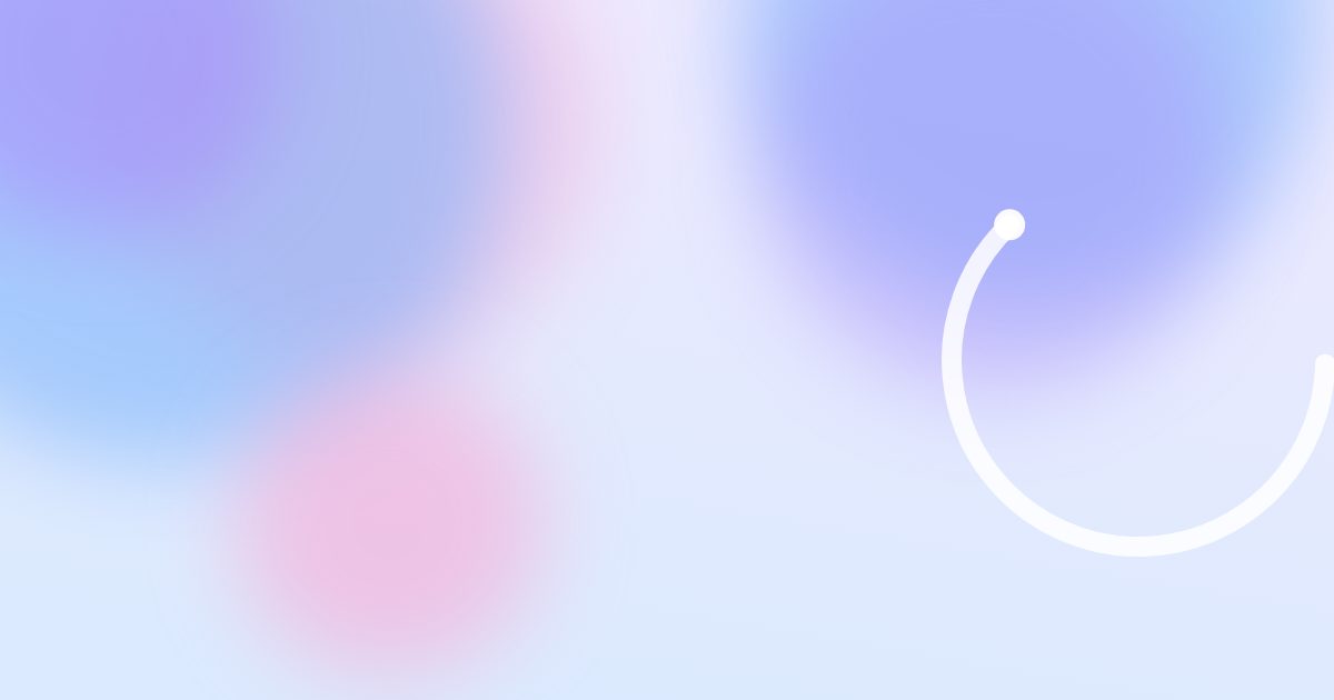 Mjuk abstrakt illustration i blå och rosa toner med en vit minutbåge.