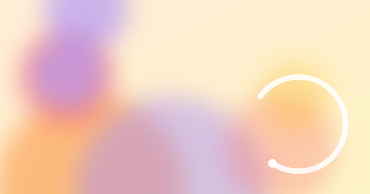 Mjuk abstrakt illustration i varma orange toner med en vit minutbåge.