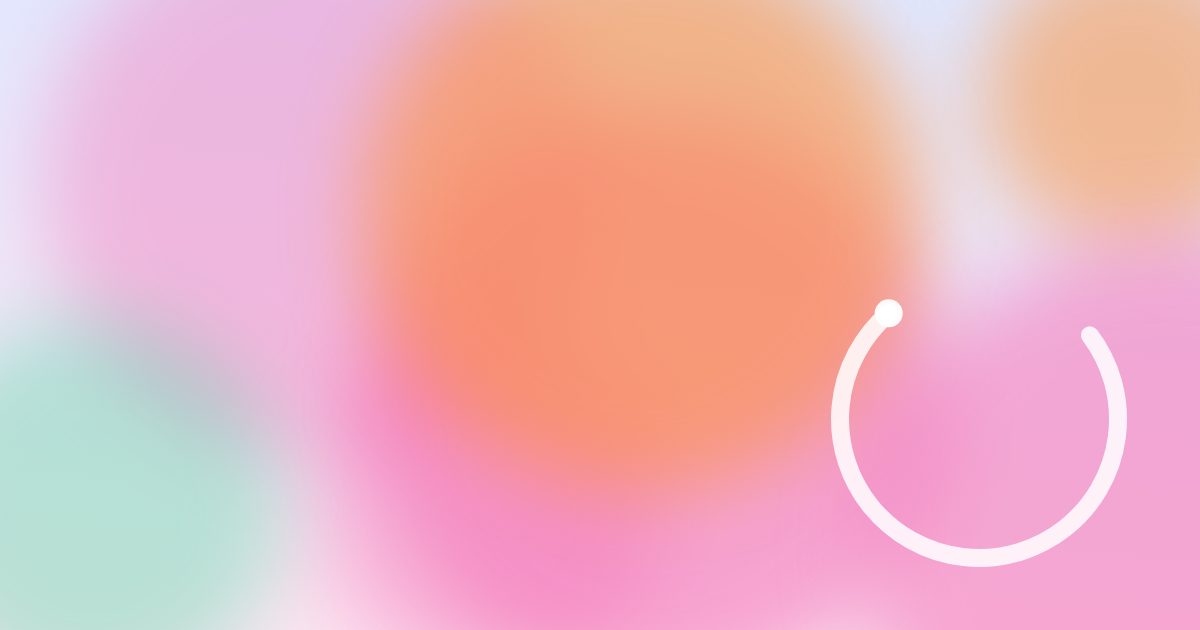 Mjuk abstrakt illustration i rosa och orange toner med en vit minutbåge.